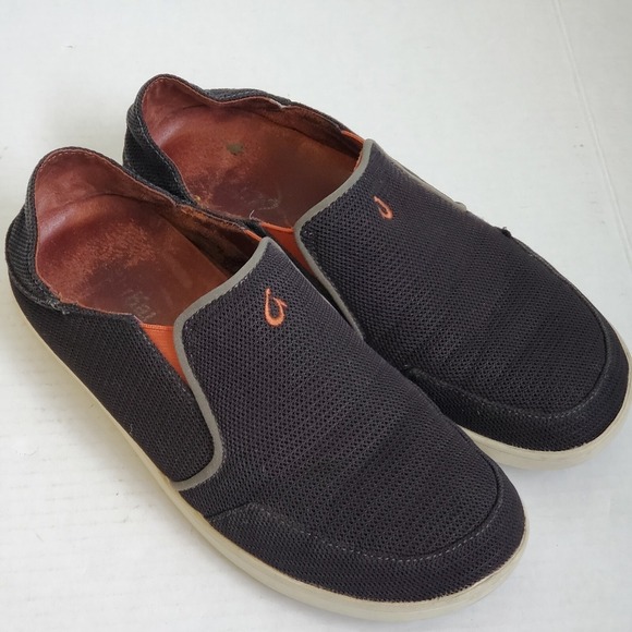 Olukai Shoes Mens US 8 Nohea Mesh Slip on Dark Shadow Black 10188-5151 Very Good main image 6